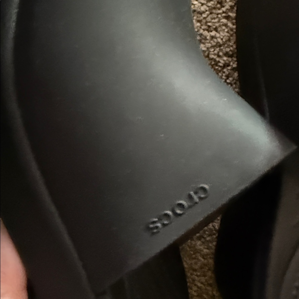 Crocs Black Comfort Slides - Picture 3 of 7